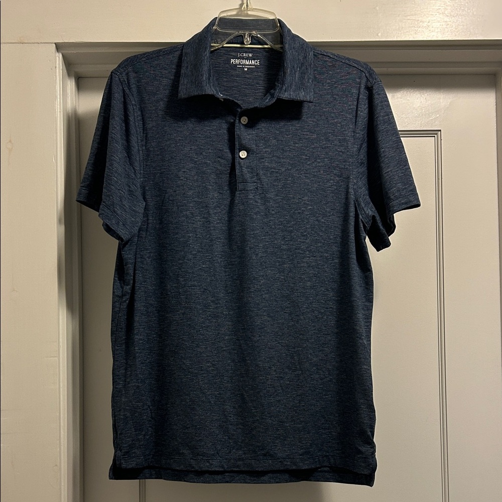 J. Crew Men's Dark Blue Short Sleeve Polo Shirt - Size Medium